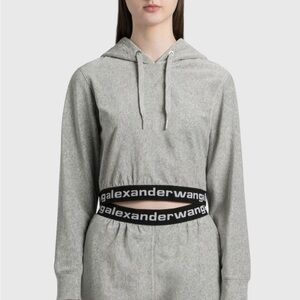 NWT Alexander Wang Corduroy cropped hoodie size XXS NEW